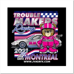 teddy bear racing tee Posters and Art